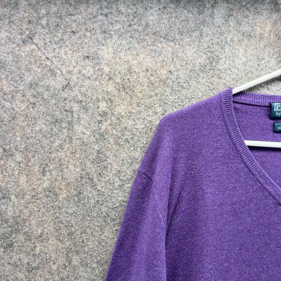 Vintage Ralph Lauren Pullover Mens XL Purple V Neck Sweatshirt Merino Wool 90s - Picture 6 of 10
